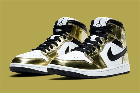 jordan mid metallic gold shoes